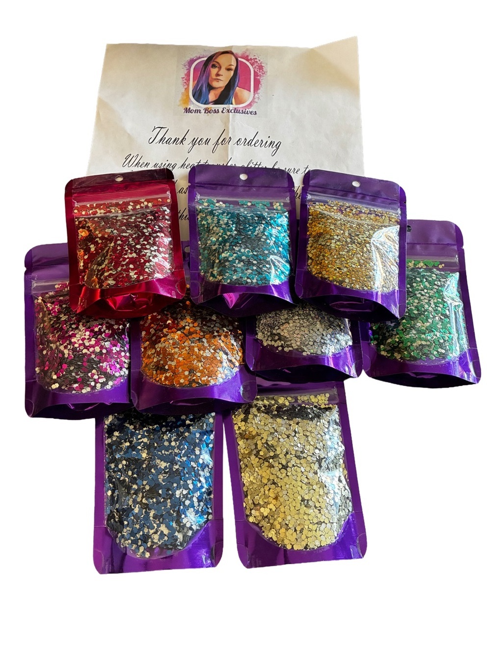 Mom Boss Exclusives 9pc Chunky Glitter Lot Resin Tumbler Freshie Destash
